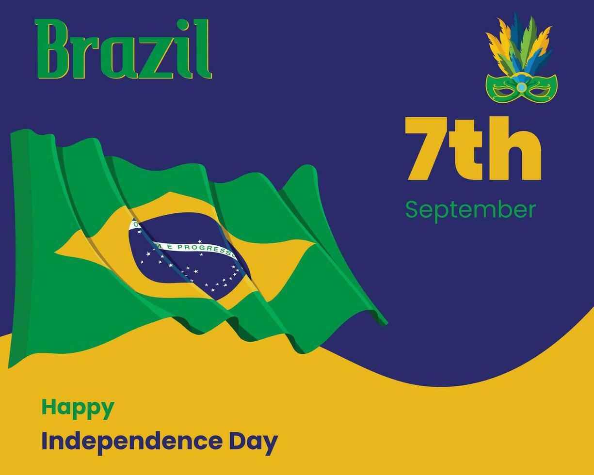 levendig Brazilië onafhankelijkheid dag feest, prachtig achtergronden naar vastleggen de geest vector