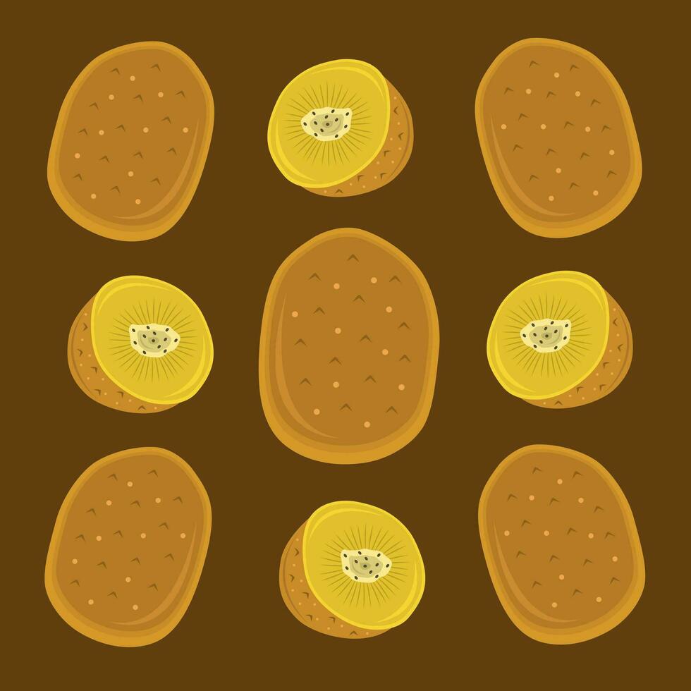 gouden kiwi fruit vector illustratie voor grafisch ontwerp en decoratief element
