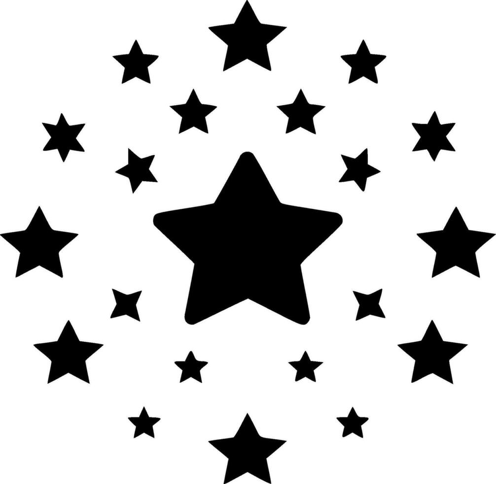 sterren, zwart en wit vector illustratie