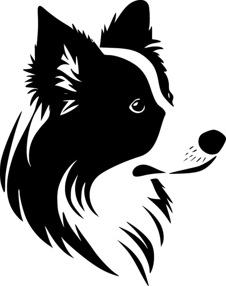 grens collie, minimalistische en gemakkelijk silhouet - vector illustratie