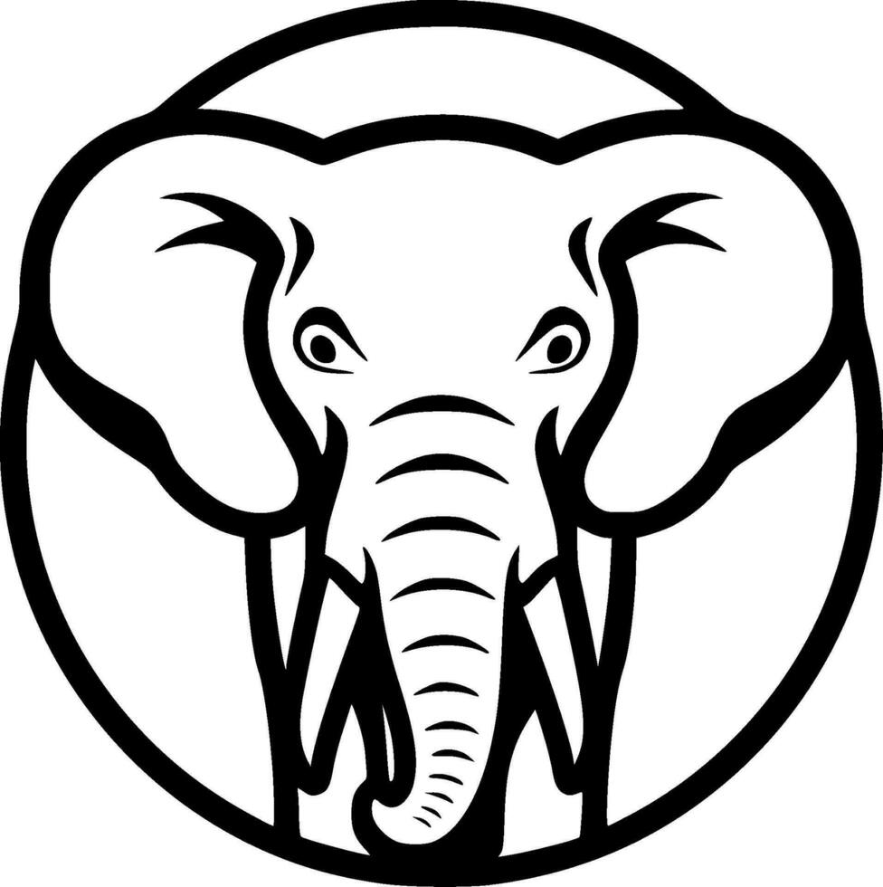 olifant - minimalistische en vlak logo - vector illustratie