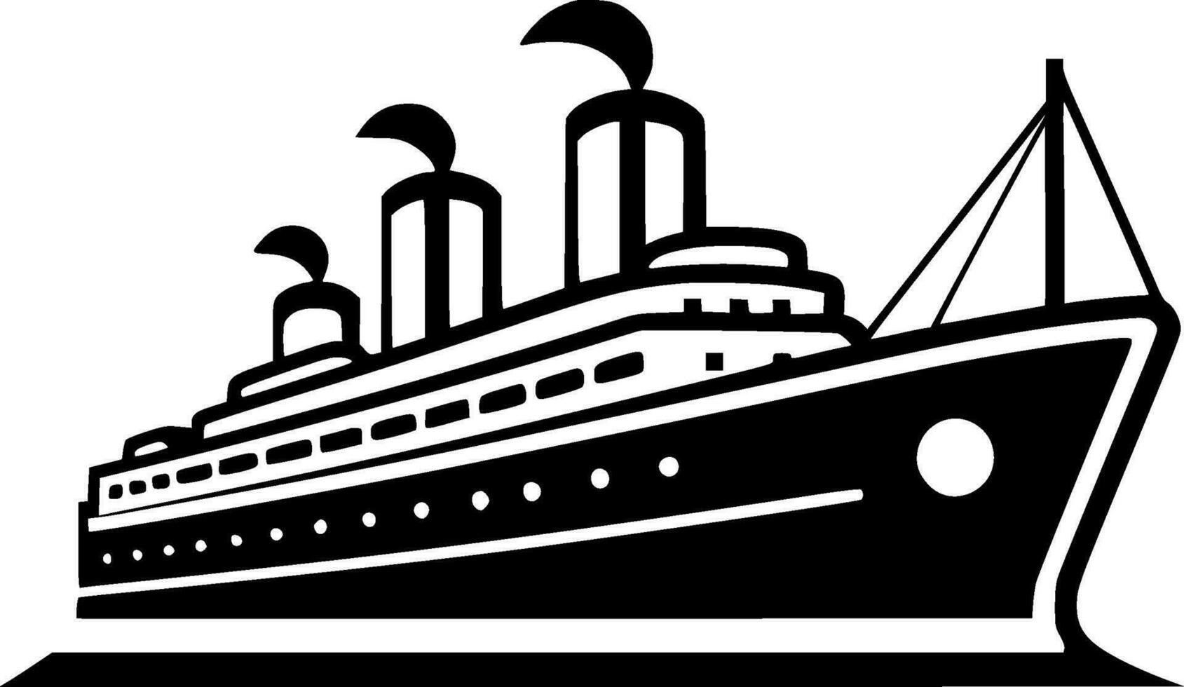 cruise, zwart en wit vector illustratie