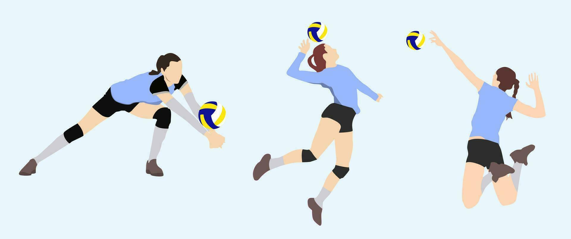 volley meisje atleet verzameling vector