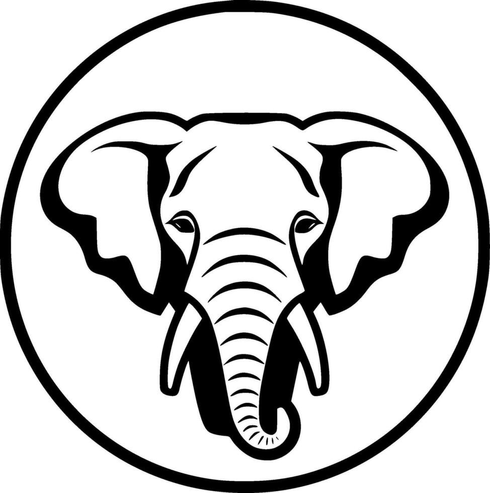 olifant - minimalistische en vlak logo - vector illustratie