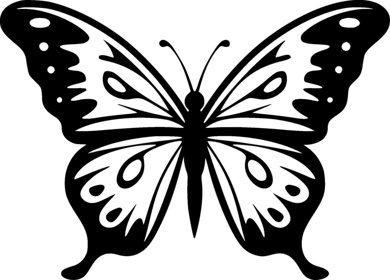 vlinder, zwart en wit vector illustratie