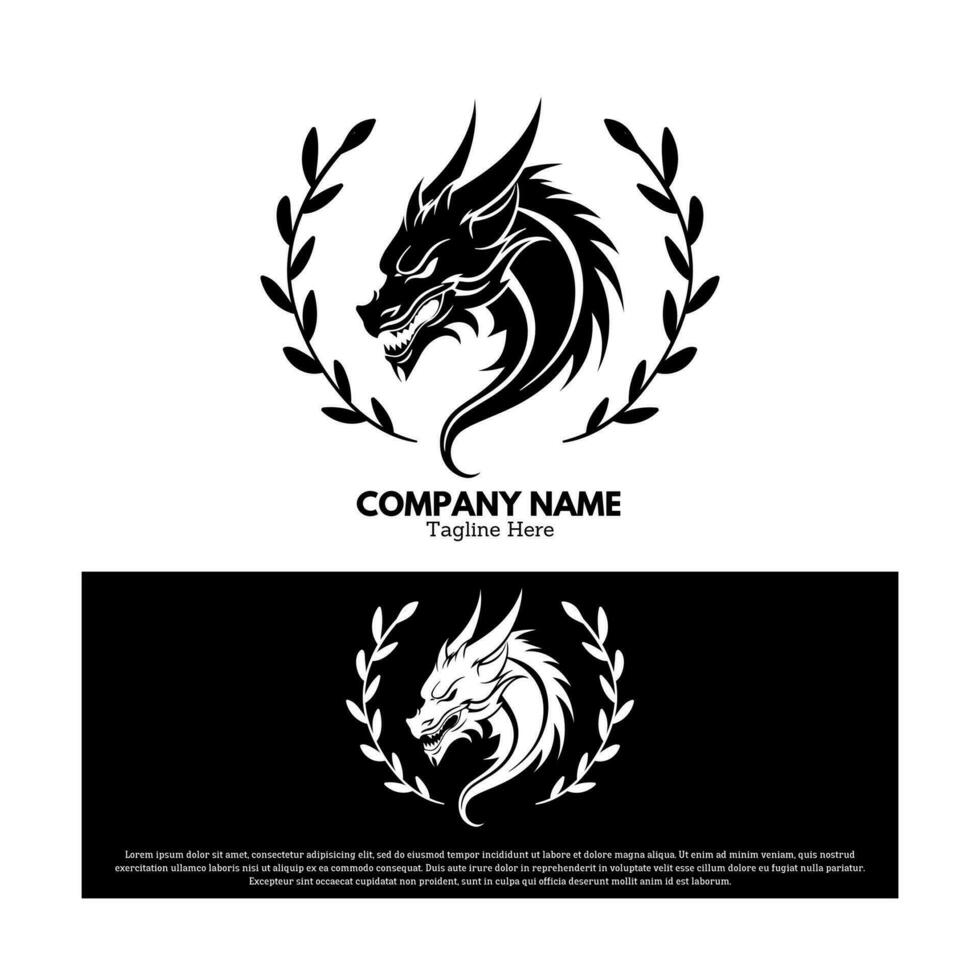 draak logo vector ontwerp illustratie, dier logos concept