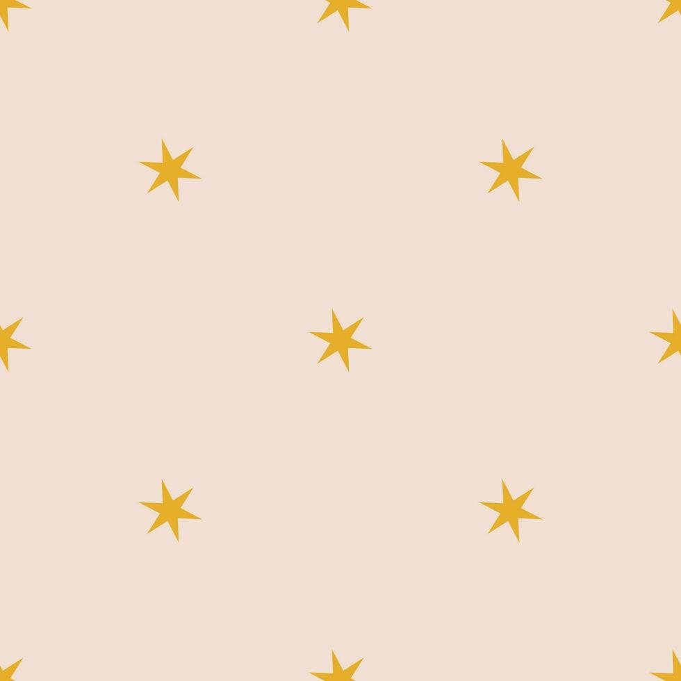 naadloos patroon met geel sterren Aan licht roze achtergrond vector