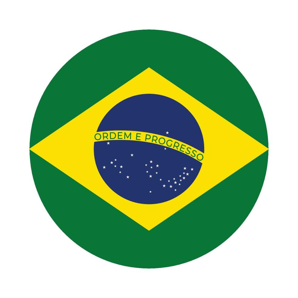 Brazilië vlag. vector illustratie nationaal vlag van Brazilië in cirkel ontwerp