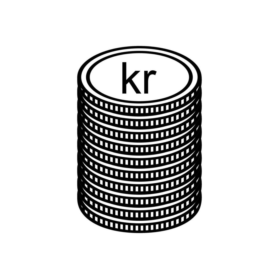 IJsland valuta symbool, IJslands kroon icoon, isk teken. vector illustratie