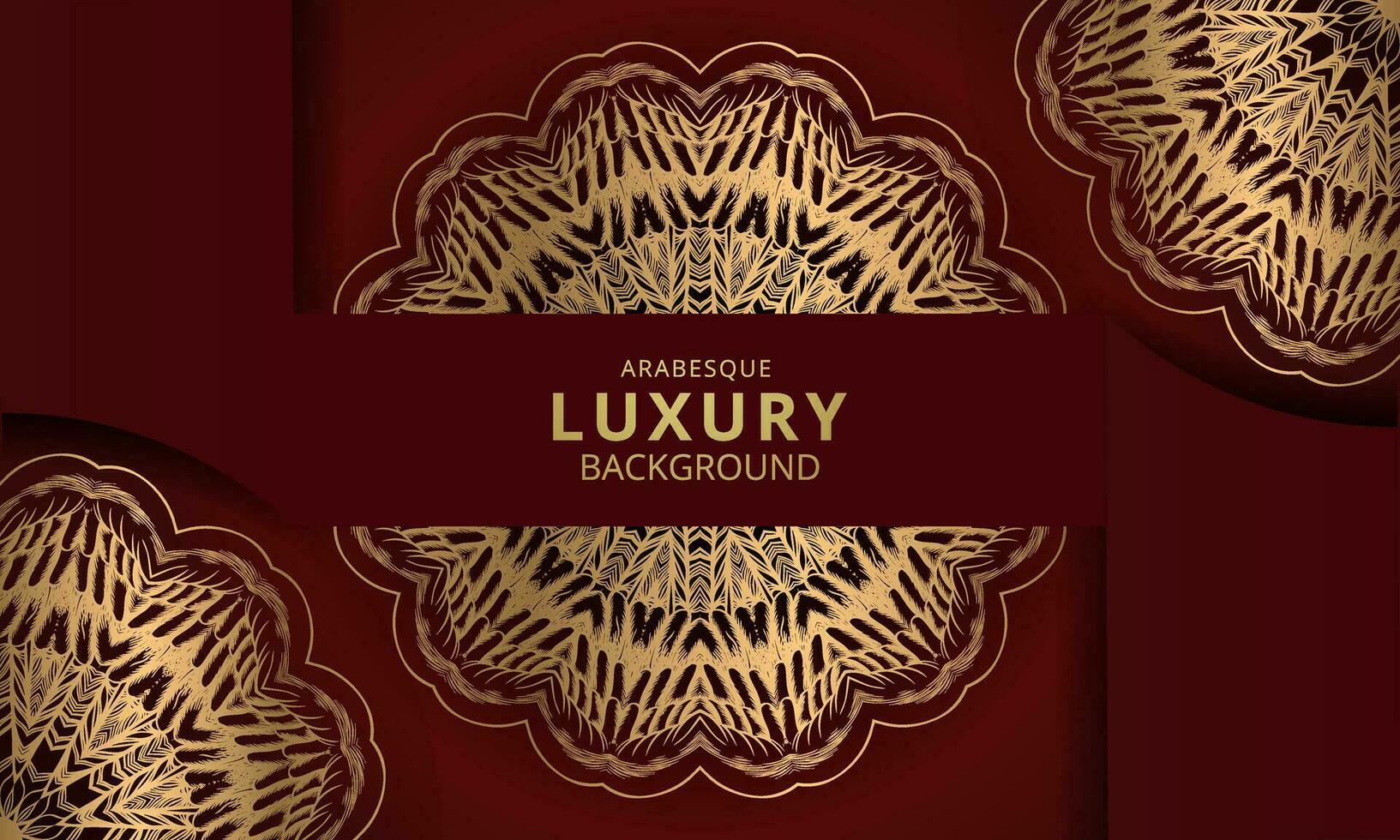 luxe mandala achtergrond met gouden arabesk patroon. sieraad elegante uitnodiging bruiloft kaart, uitnodigen, achtergrond dekking banner illustratie kastanjebruin kleur vector design