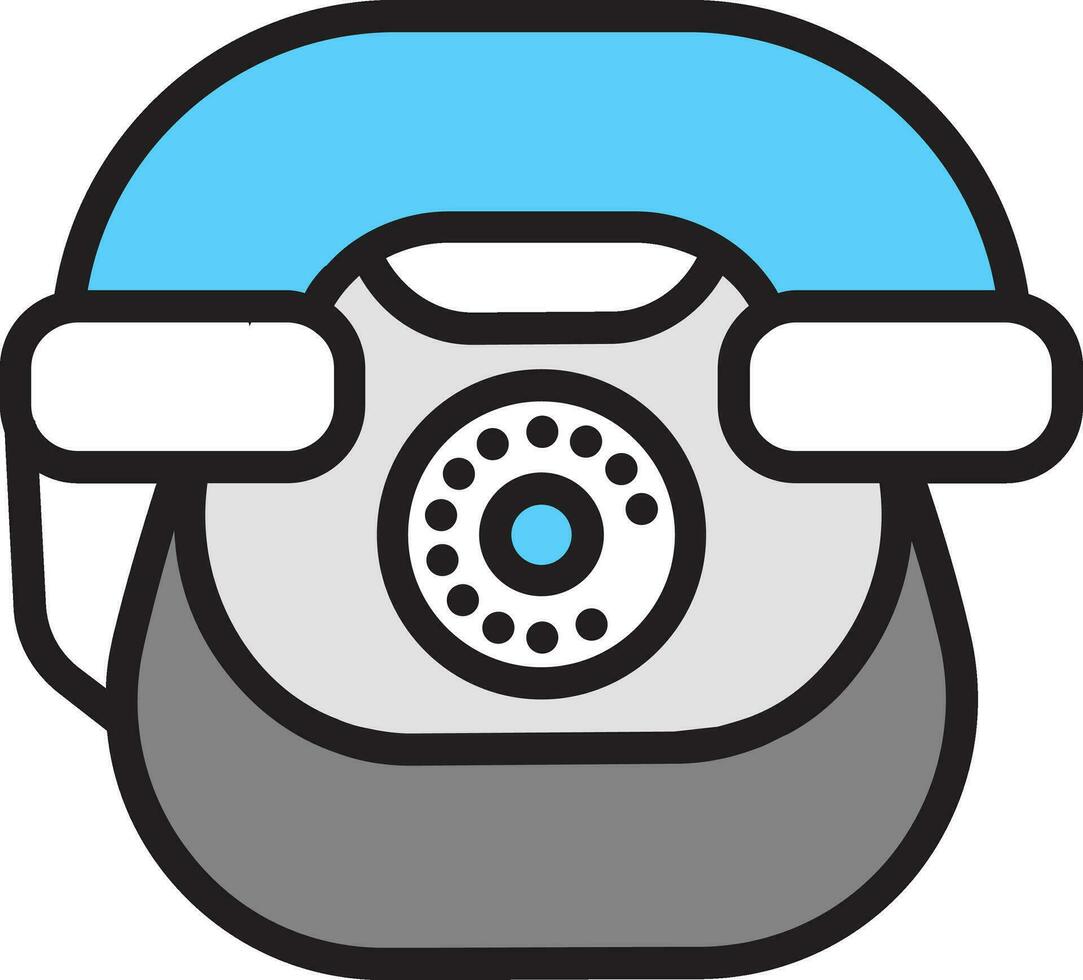 illustratie van telefoon icoon in grijs en blauw kleur. vector