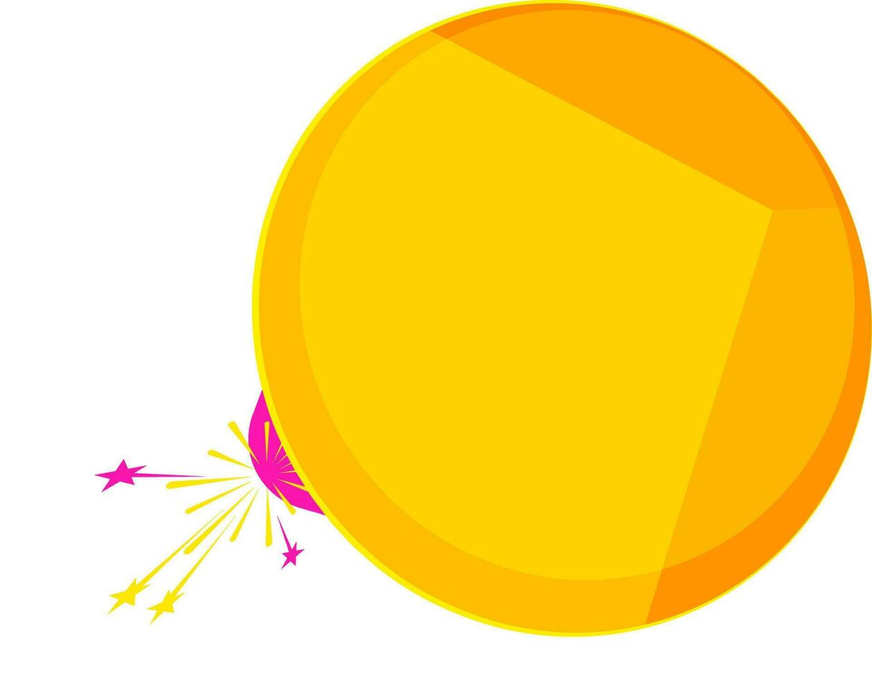 top visie van geel voetzoeker raket element in vlak stijl. vector