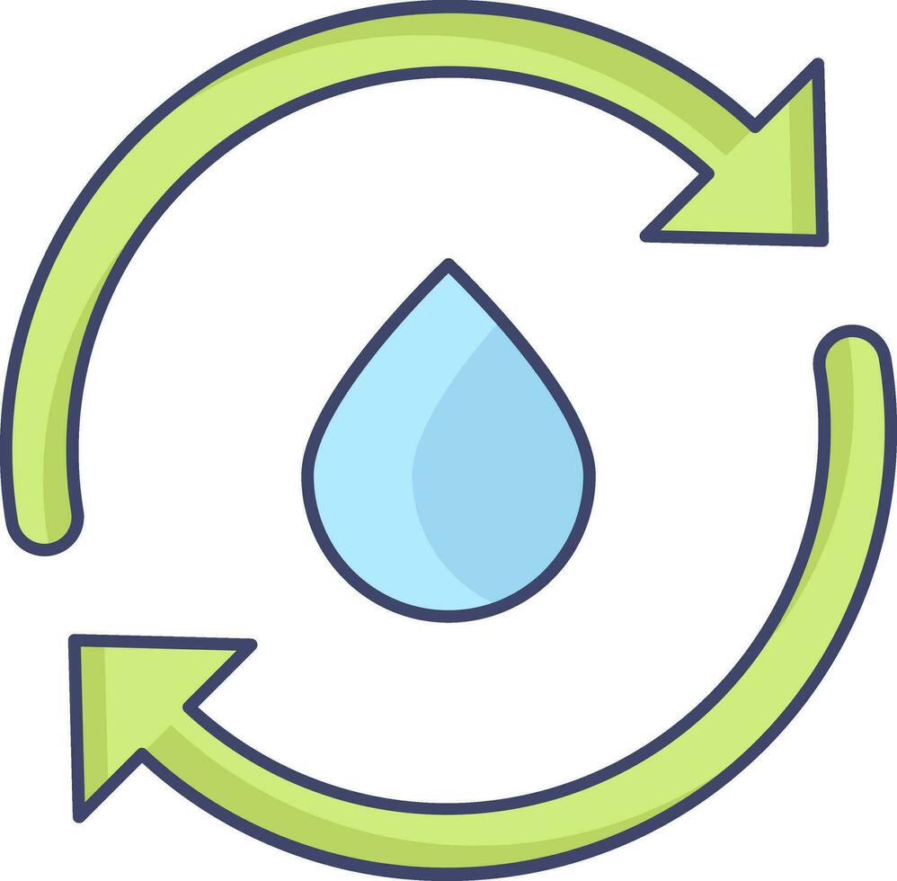 water recycling icoon in blauw en groen kleur. vector