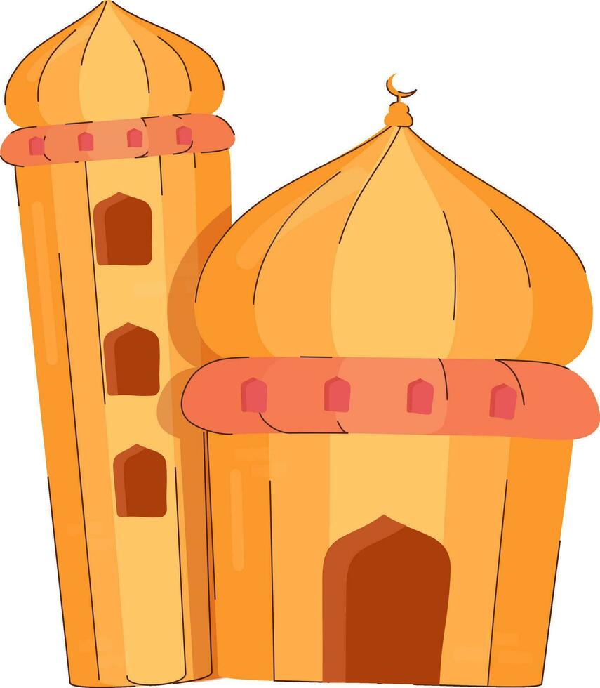 oranje moskee minaretten tekening elementen. vector