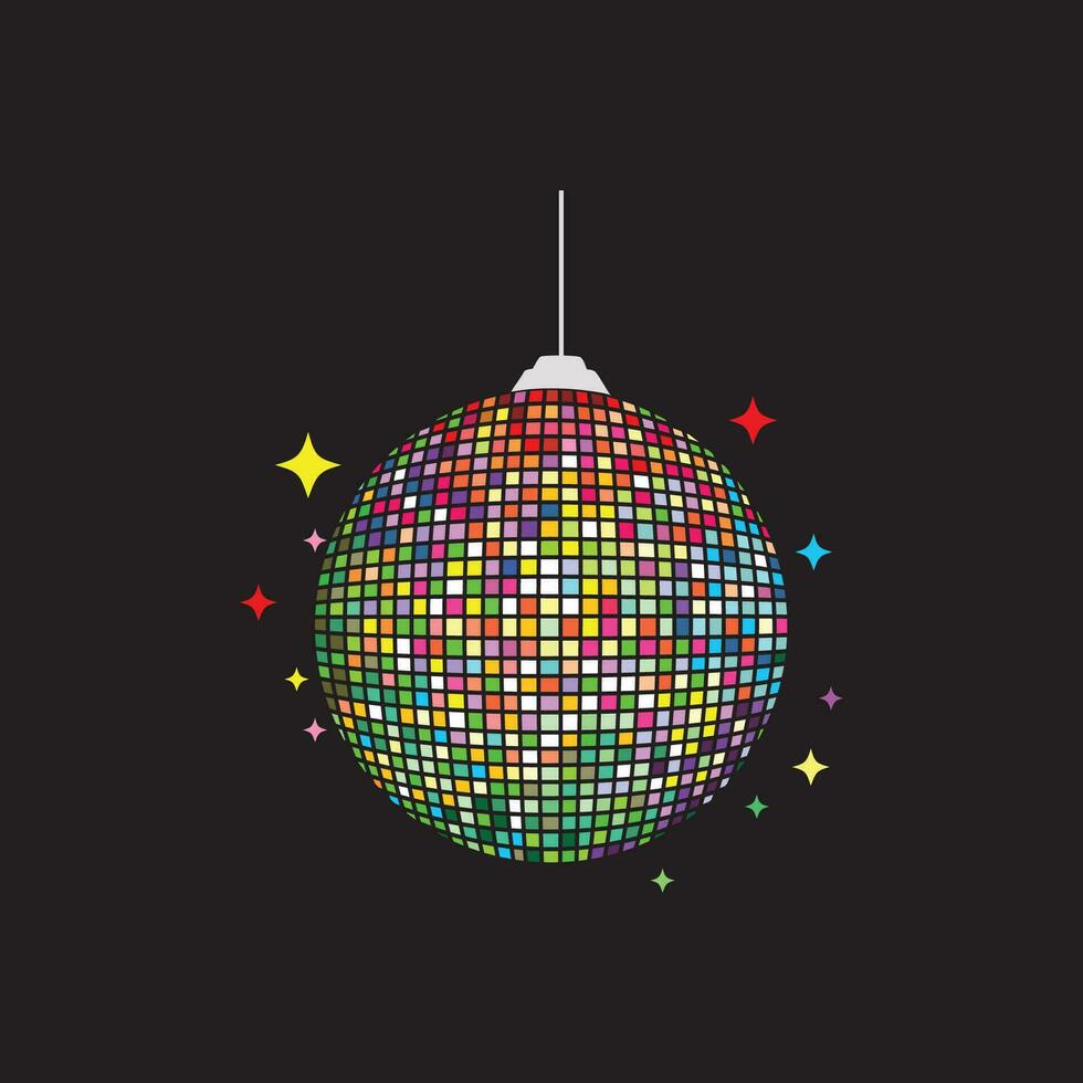 kleurrijk disco lamp ontwerp. discotheek partij decoratie, teken en symbool. vector