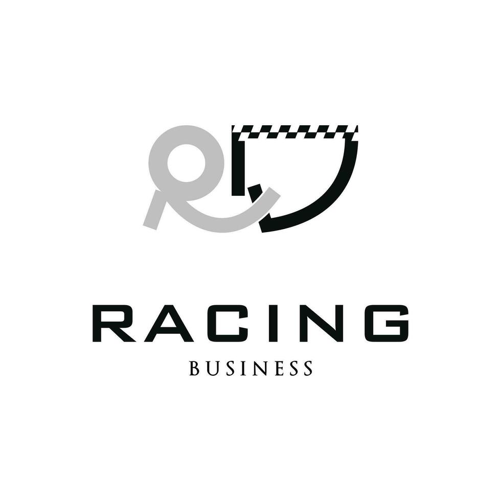 eerste brief rd racing icoon logo ontwerp sjabloon vector