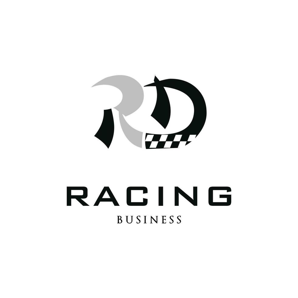 eerste brief rd racing icoon logo ontwerp sjabloon vector