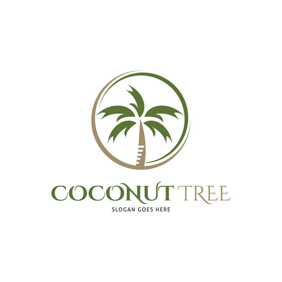 kokosnoot boom icoon vector logo sjabloon illustratie ontwerp