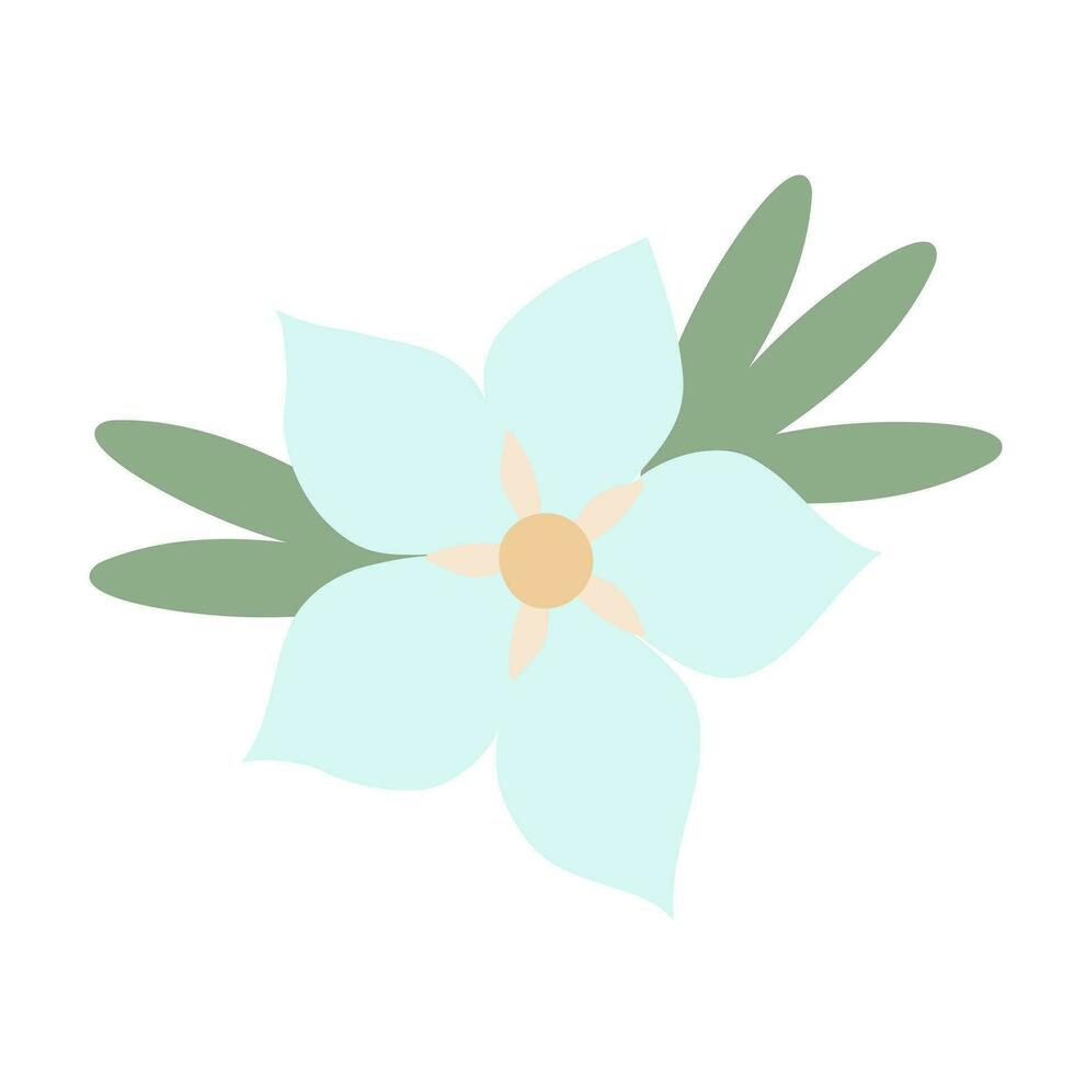 eenvoudige bloemen pastelkleurige bloemstuk in vlakke stijl vectorillustratie, symbool van de lente, gezellig huis, paasvakantie viering decor, clipart voor kaarten, Boheemse lente decoratie vector