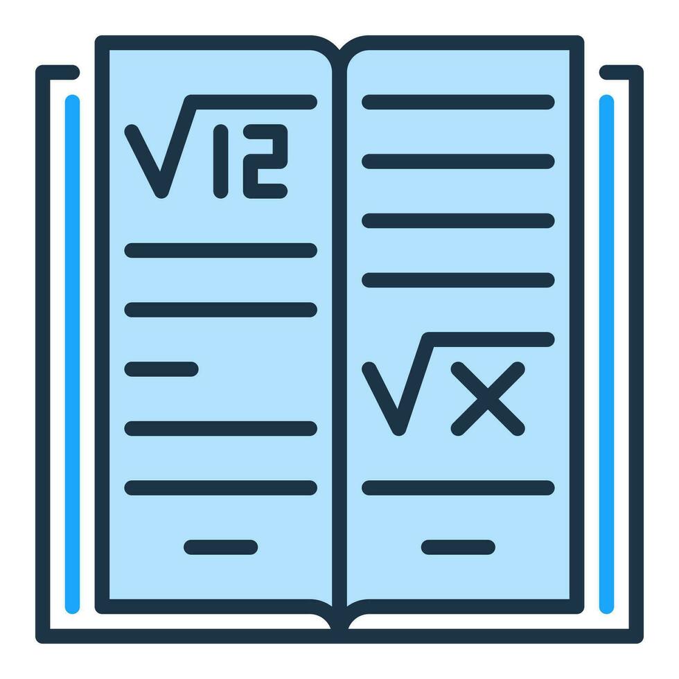 wiskunde aan het leren boek vector wiskunde onderwijs concept gekleurde icoon