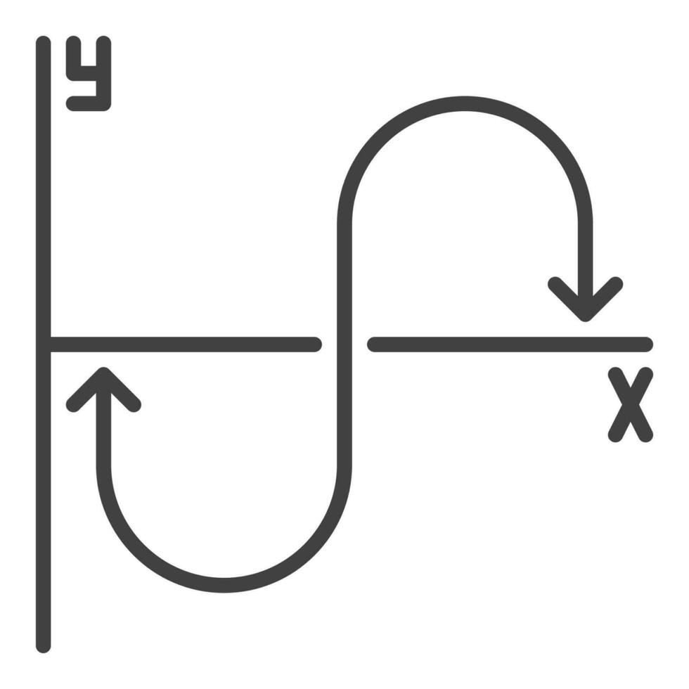 wiskundig functie of diagram vector analyse kromme concept schets icoon