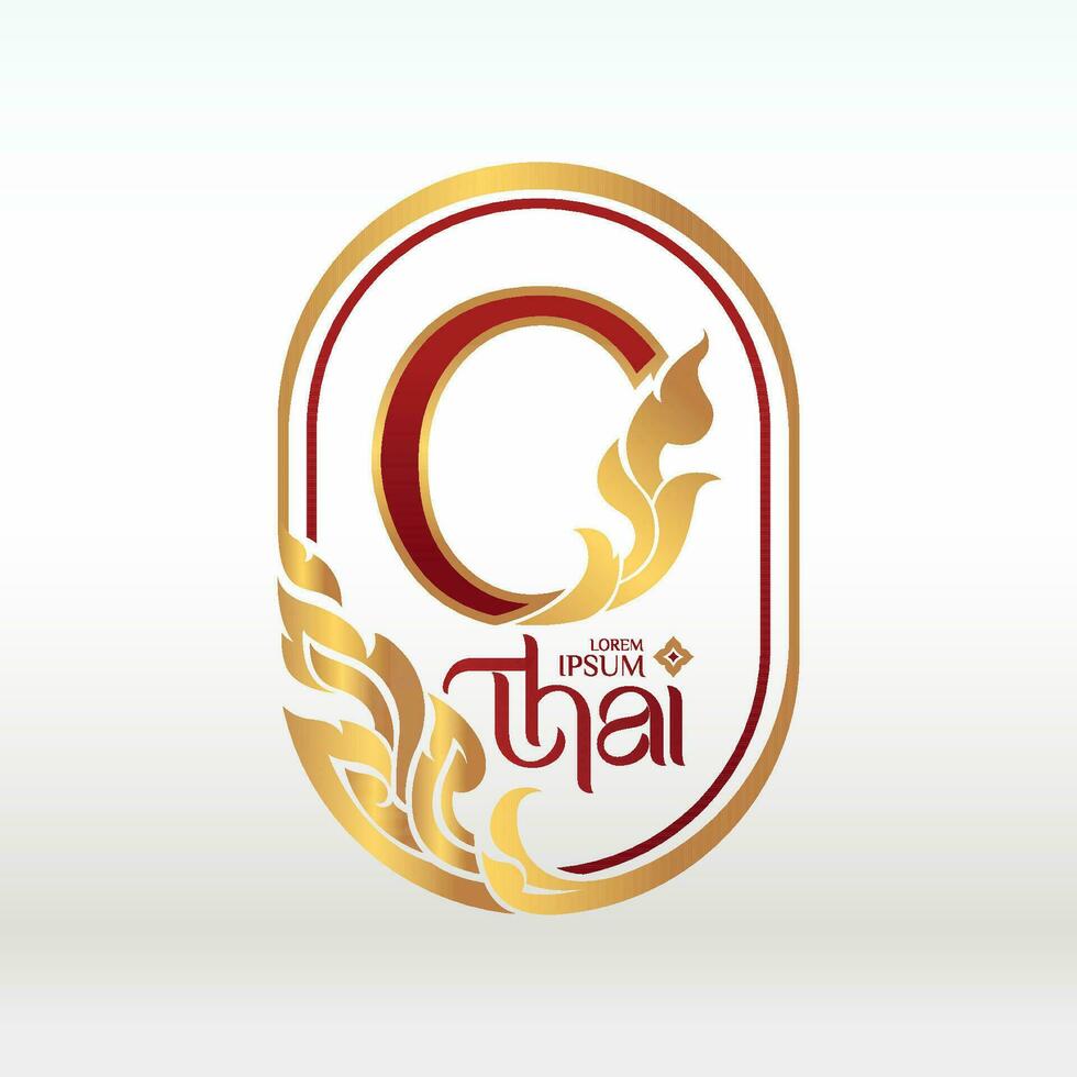 logotype ontwerp Thais kunst stijl vector