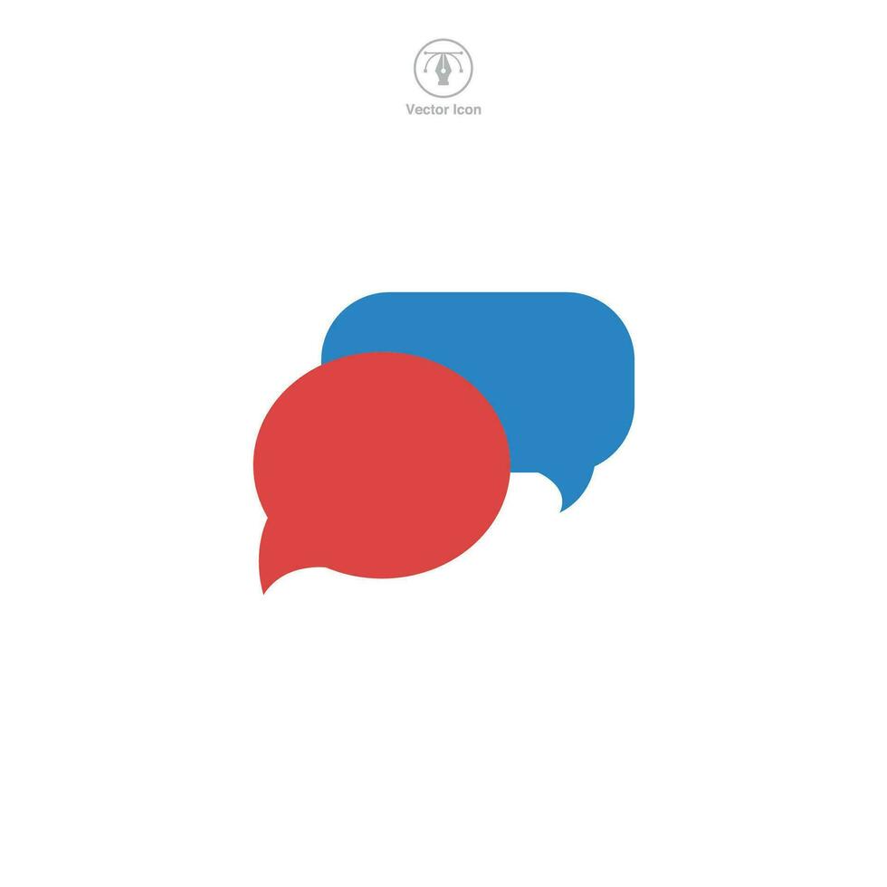 een vector illustratie van een toespraak bubbel icoon, symboliseert communicatie, dialoog, of gesprek. ideaal voor vertegenwoordigen chatten, commentaar, of sociaal wisselwerking