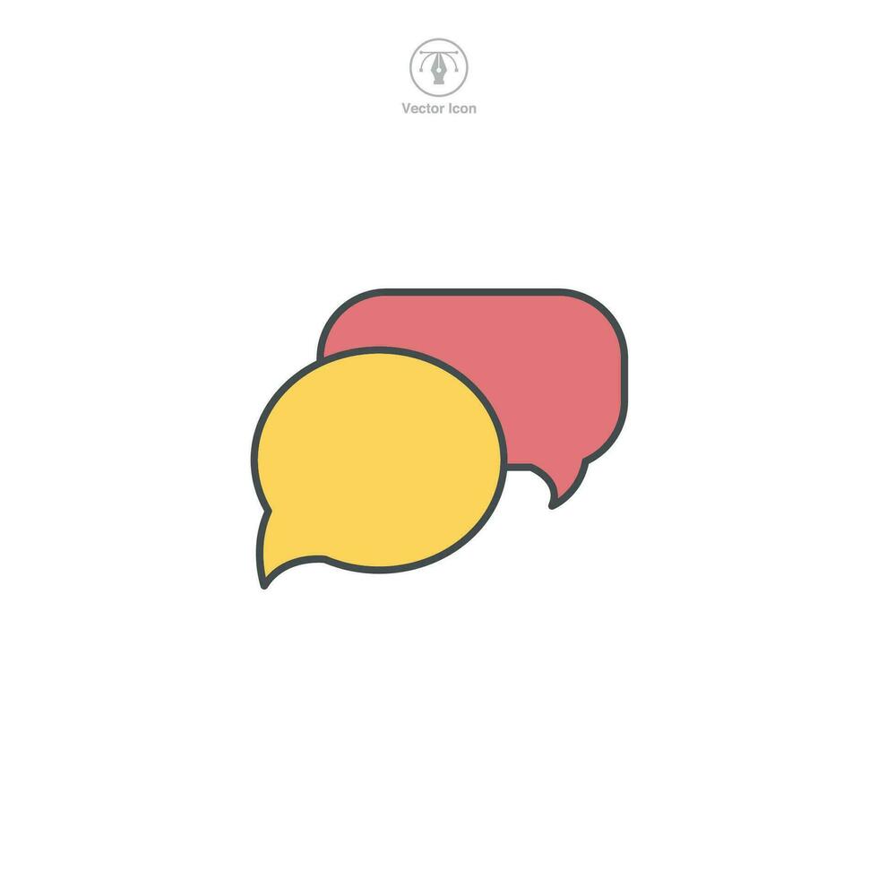 een vector illustratie van een toespraak bubbel icoon, symboliseert communicatie, dialoog, of gesprek. ideaal voor vertegenwoordigen chatten, commentaar, of sociaal wisselwerking