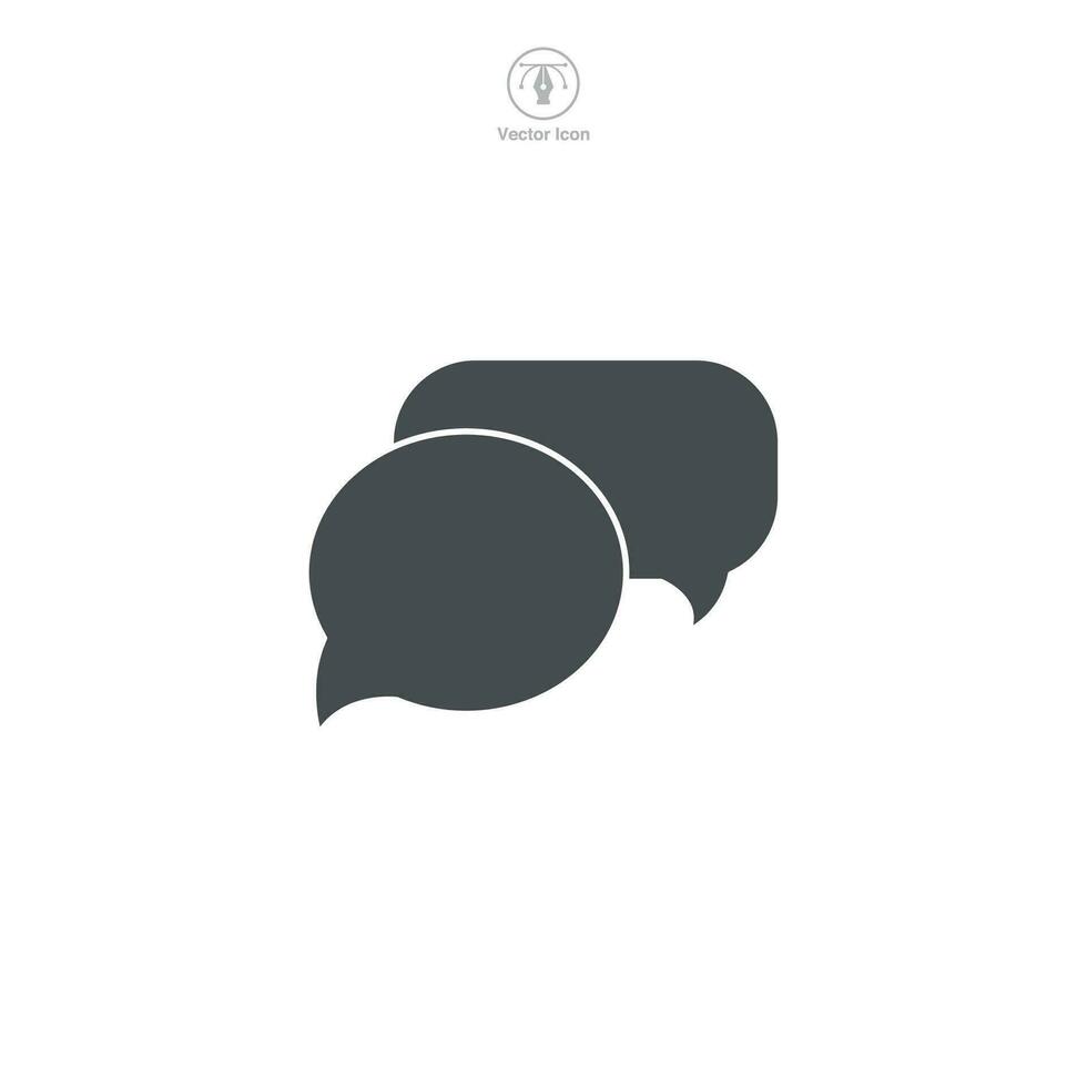 een vector illustratie van een toespraak bubbel icoon, symboliseert communicatie, dialoog, of gesprek. ideaal voor vertegenwoordigen chatten, commentaar, of sociaal wisselwerking