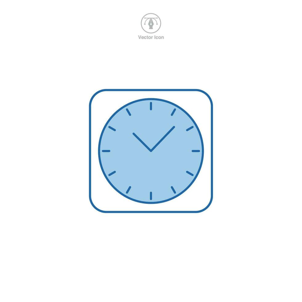 klok of timer icoon. een strak en nauwkeurig vector illustratie van een klok of tijdopnemer, vertegenwoordigen tijd beheer, termijnen, en efficiëntie.