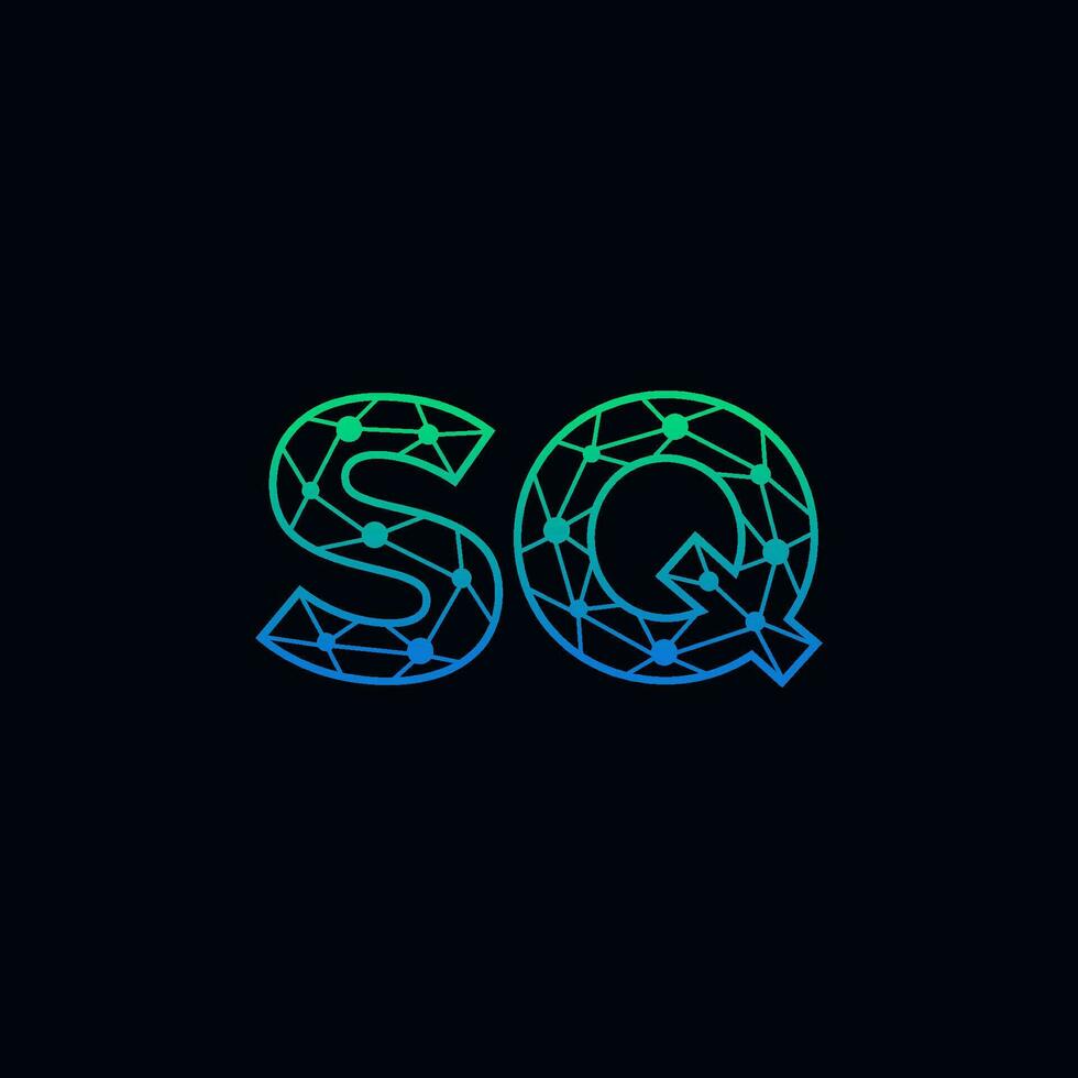 abstract brief sq logo ontwerp met lijn punt verbinding voor technologie en digitaal bedrijf bedrijf. vector