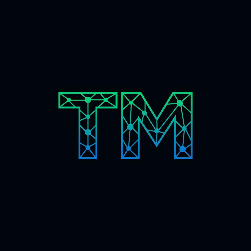 abstract brief tm logo ontwerp met lijn punt verbinding voor technologie en digitaal bedrijf bedrijf. vector