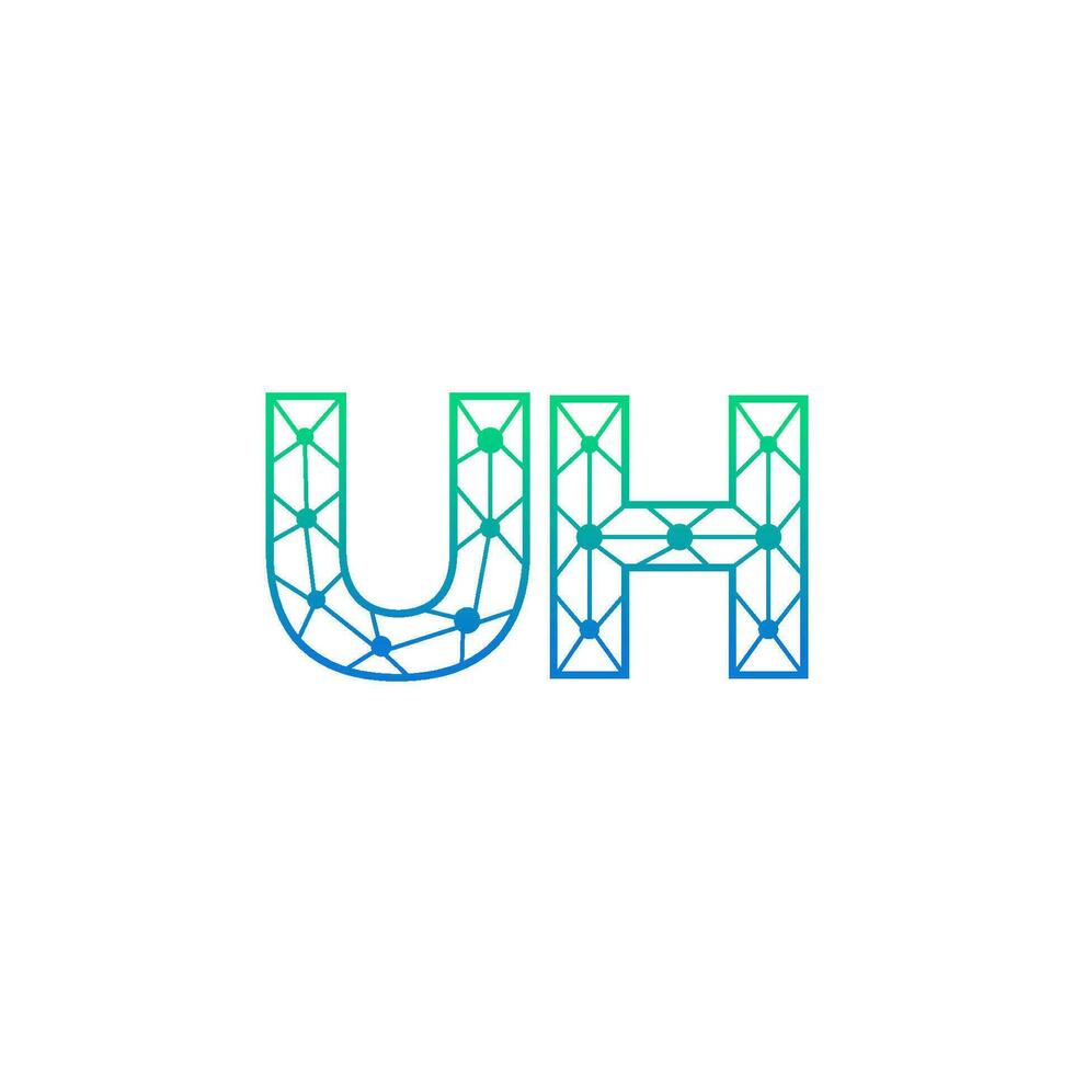 abstract brief uh logo ontwerp met lijn punt verbinding voor technologie en digitaal bedrijf bedrijf. vector