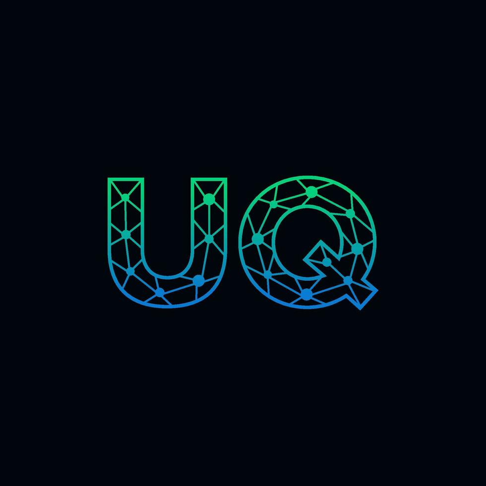 abstract brief uq logo ontwerp met lijn punt verbinding voor technologie en digitaal bedrijf bedrijf. vector