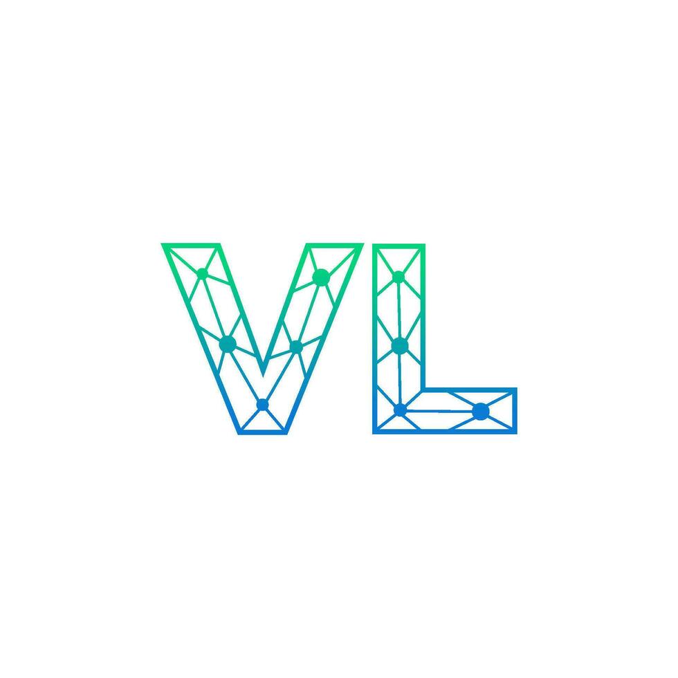 abstract brief vl logo ontwerp met lijn punt verbinding voor technologie en digitaal bedrijf bedrijf. vector