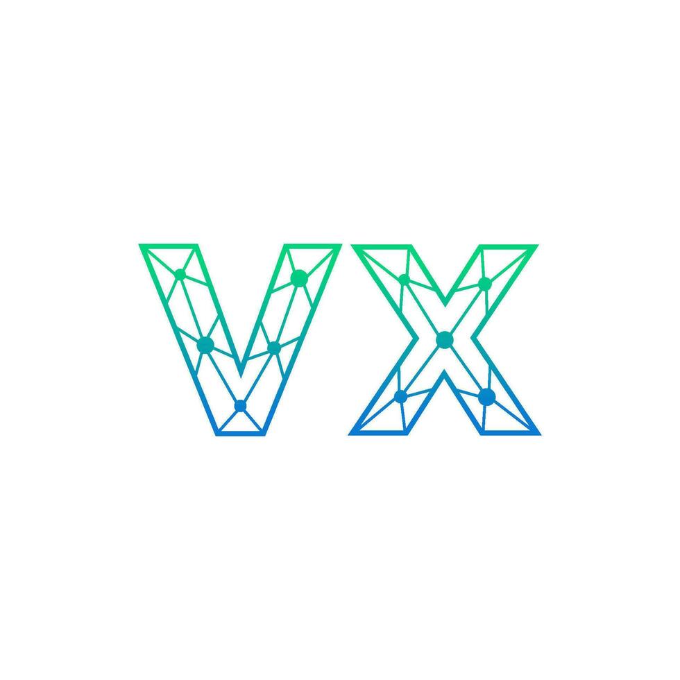 abstract brief vx logo ontwerp met lijn punt verbinding voor technologie en digitaal bedrijf bedrijf. vector