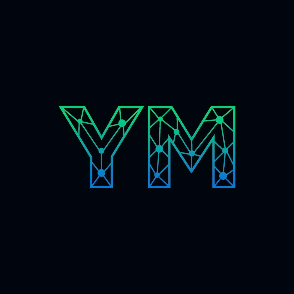 abstract brief ym logo ontwerp met lijn punt verbinding voor technologie en digitaal bedrijf bedrijf. vector