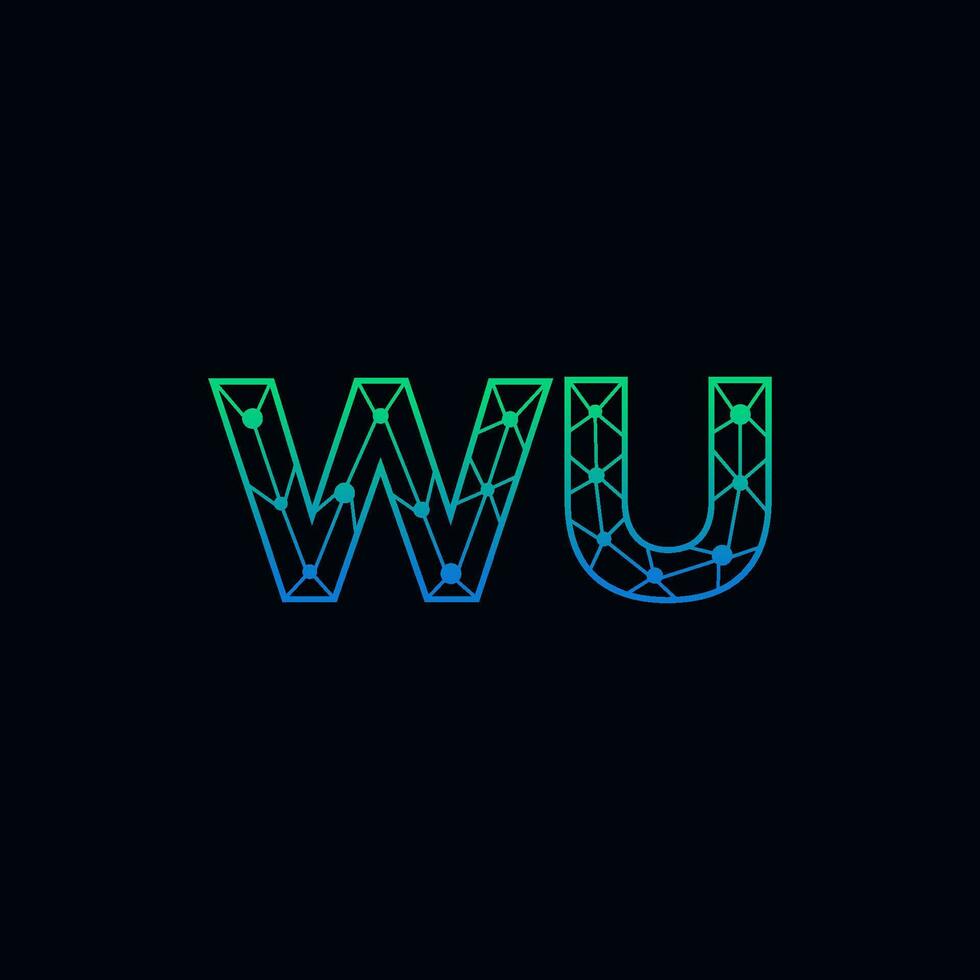 abstract brief wu logo ontwerp met lijn punt verbinding voor technologie en digitaal bedrijf bedrijf. vector