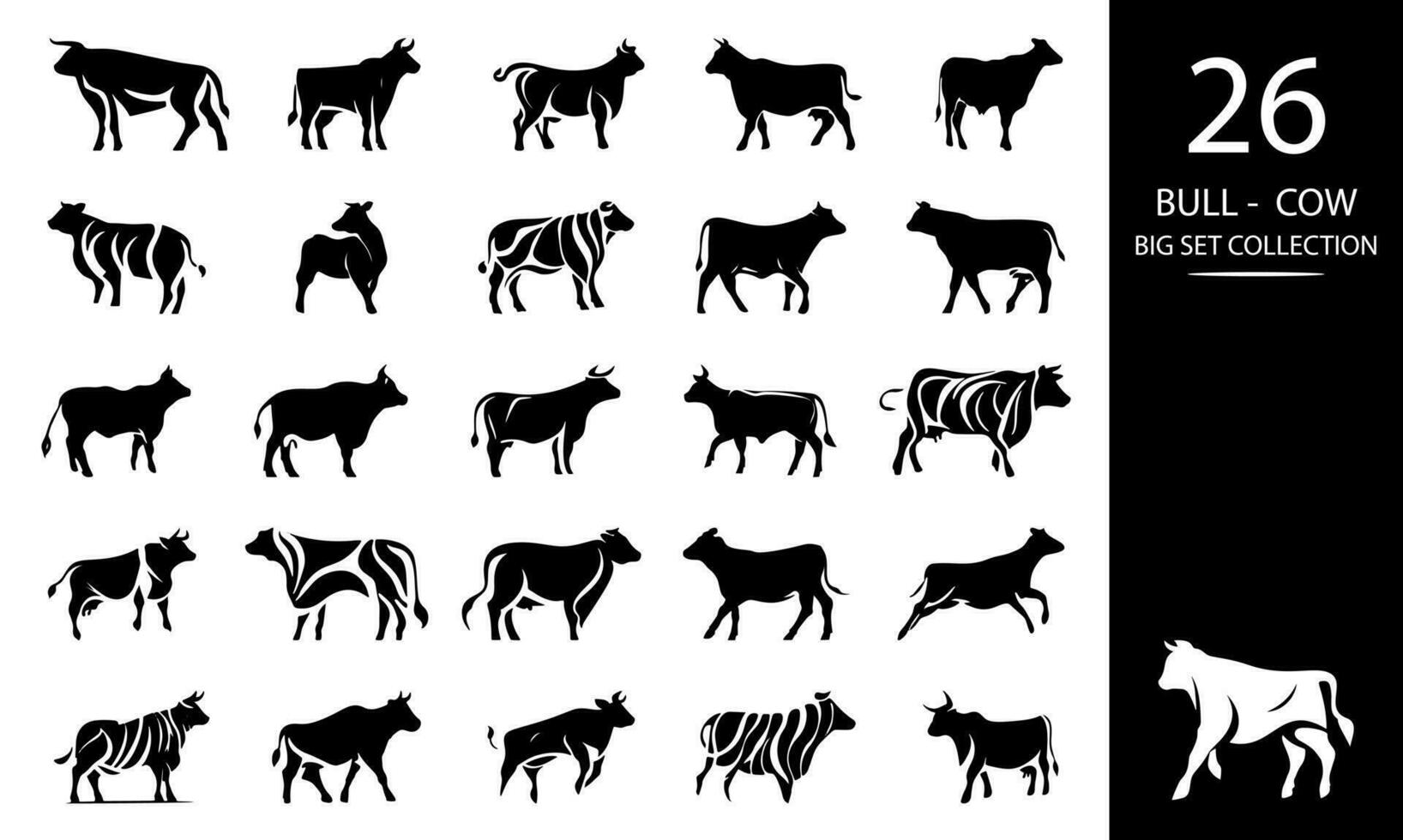 stier en koe set. geïsoleerd Aan wit achtergrond. vector