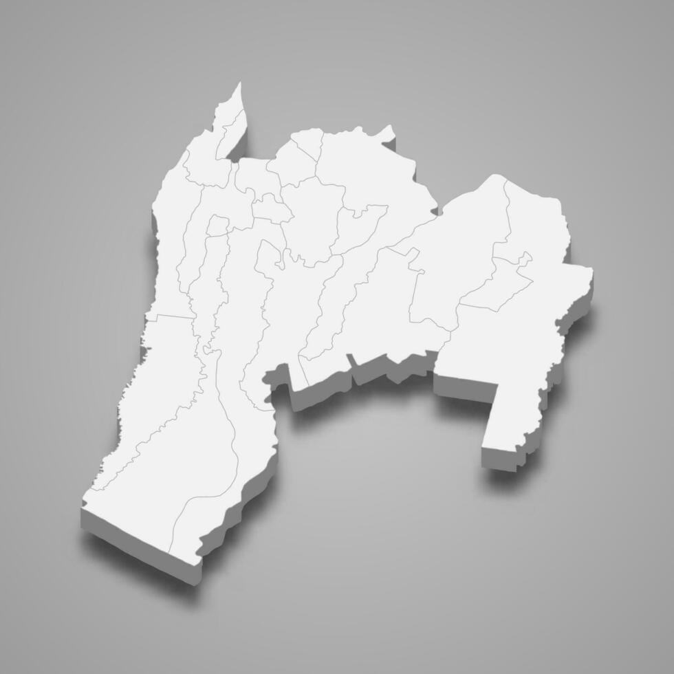 3d isometrische kaart van dergelijkepequez is een provincie van Guatemala vector