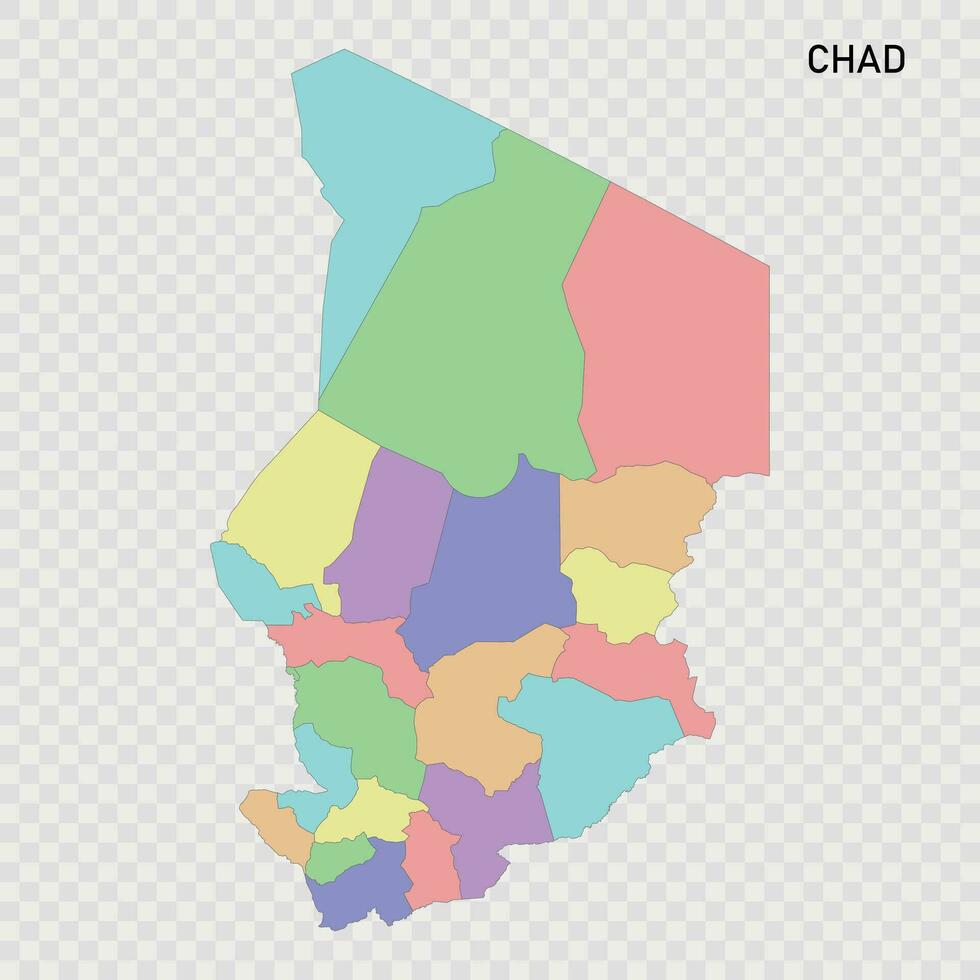 geïsoleerd gekleurde kaart van Tsjaad vector
