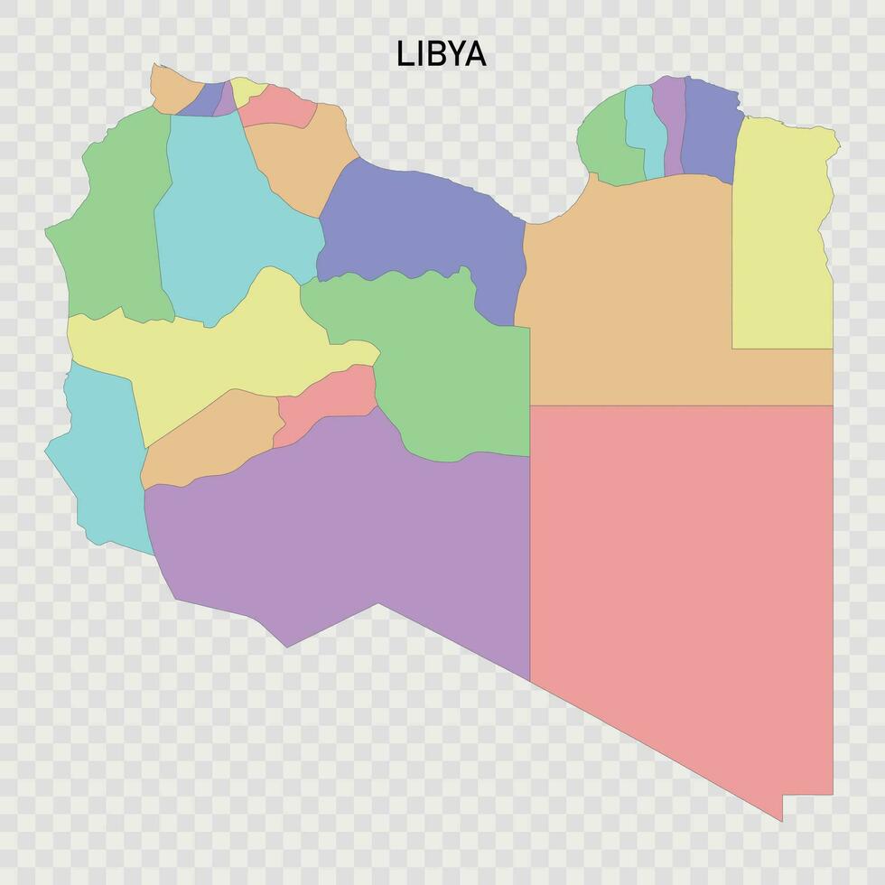 geïsoleerd gekleurde kaart van Libië vector