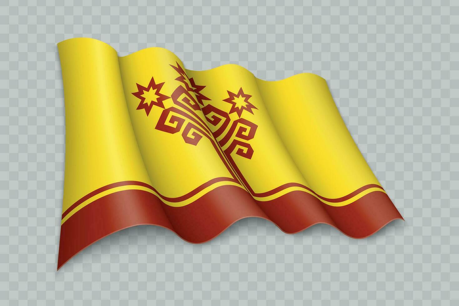 3d realistisch golvend vlag van tsjoevasjië is een regio van Rusland vector