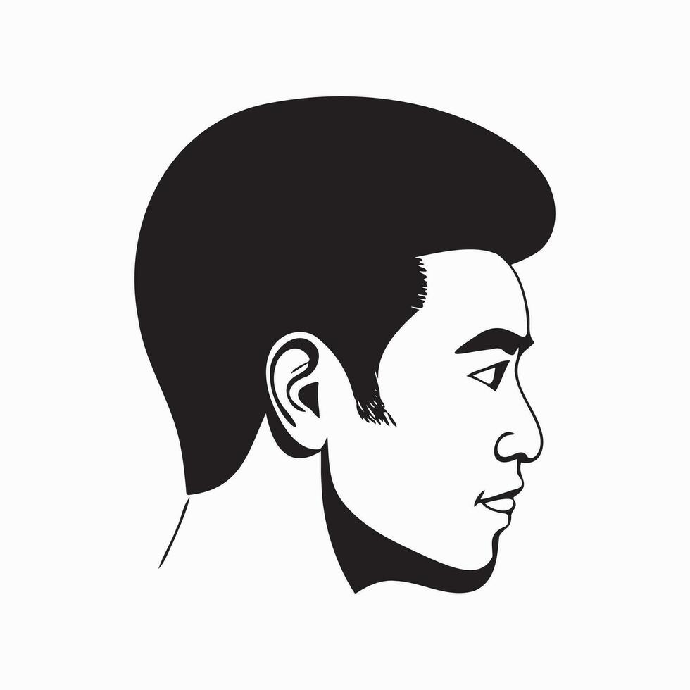 Aziatisch Mens hoofd silhouet, gezicht mode icoon vector