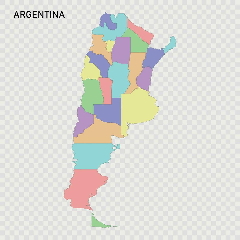 geïsoleerd gekleurde kaart van Argentinië met borders vector