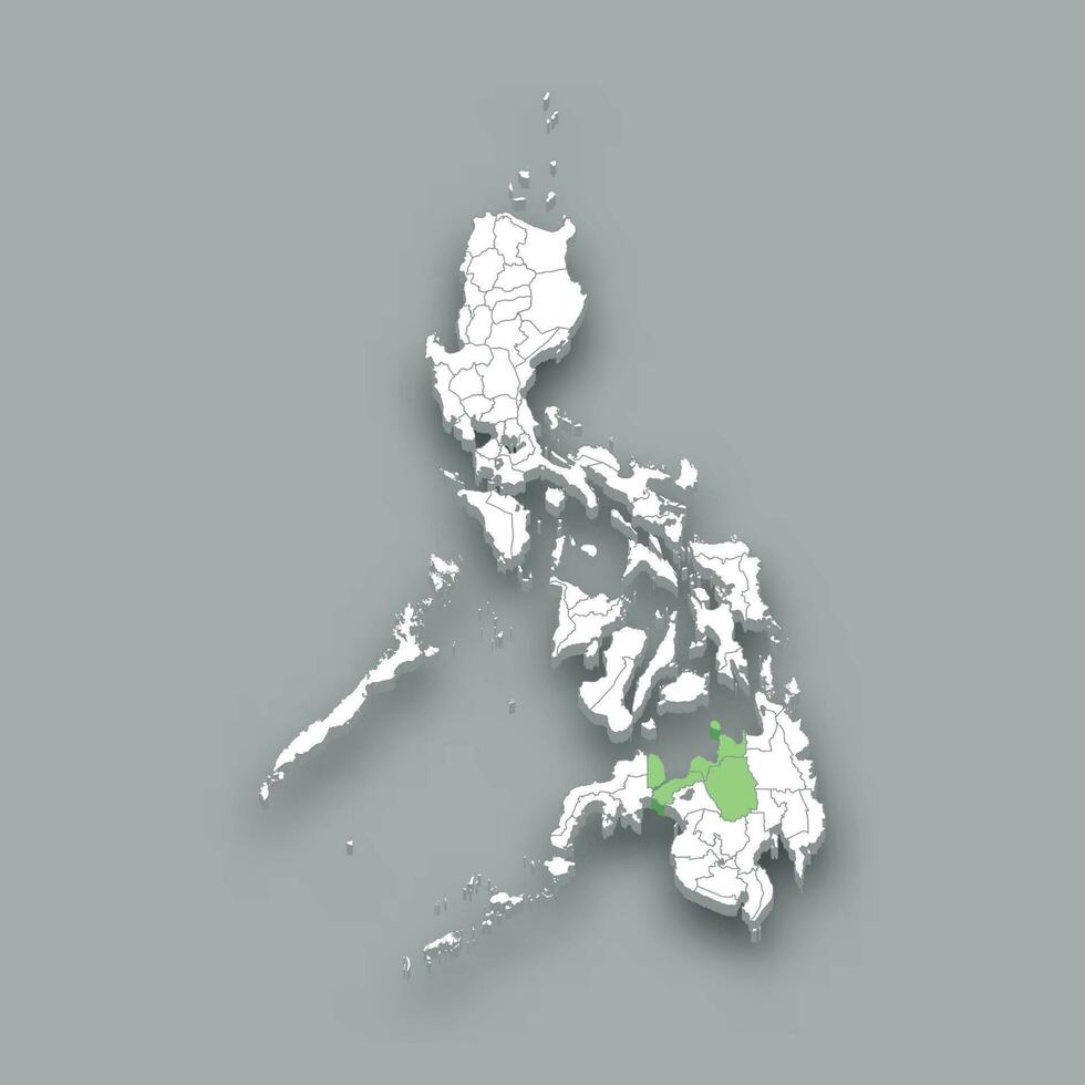 noordelijk mindanao regio plaats binnen Filippijnen kaart vector
