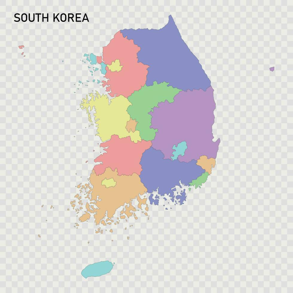 geïsoleerd gekleurde kaart van zuiden Korea vector