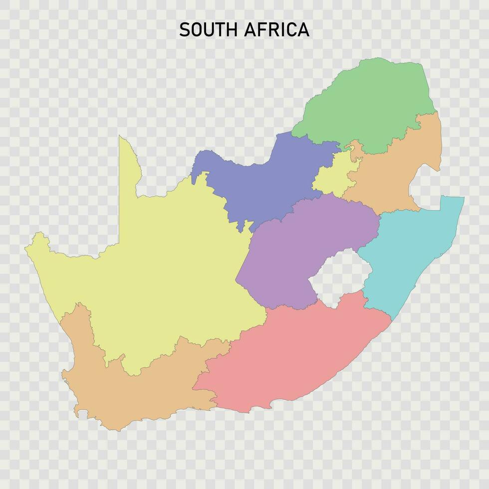 geïsoleerd gekleurde kaart van zuiden Afrika vector