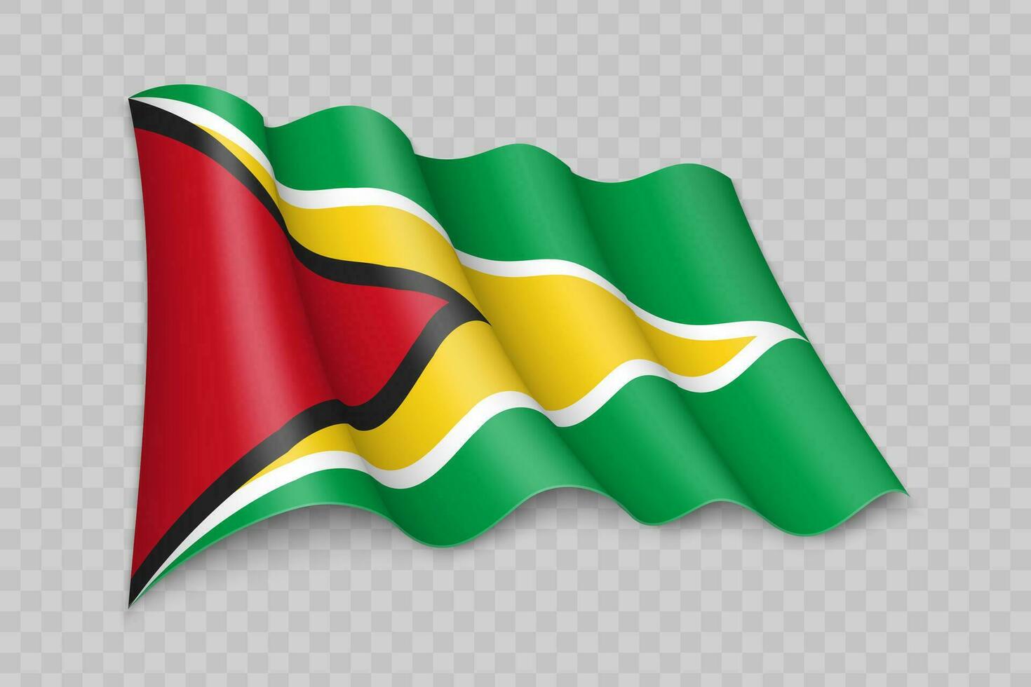 3d realistisch golvend vlag van Guyana vector