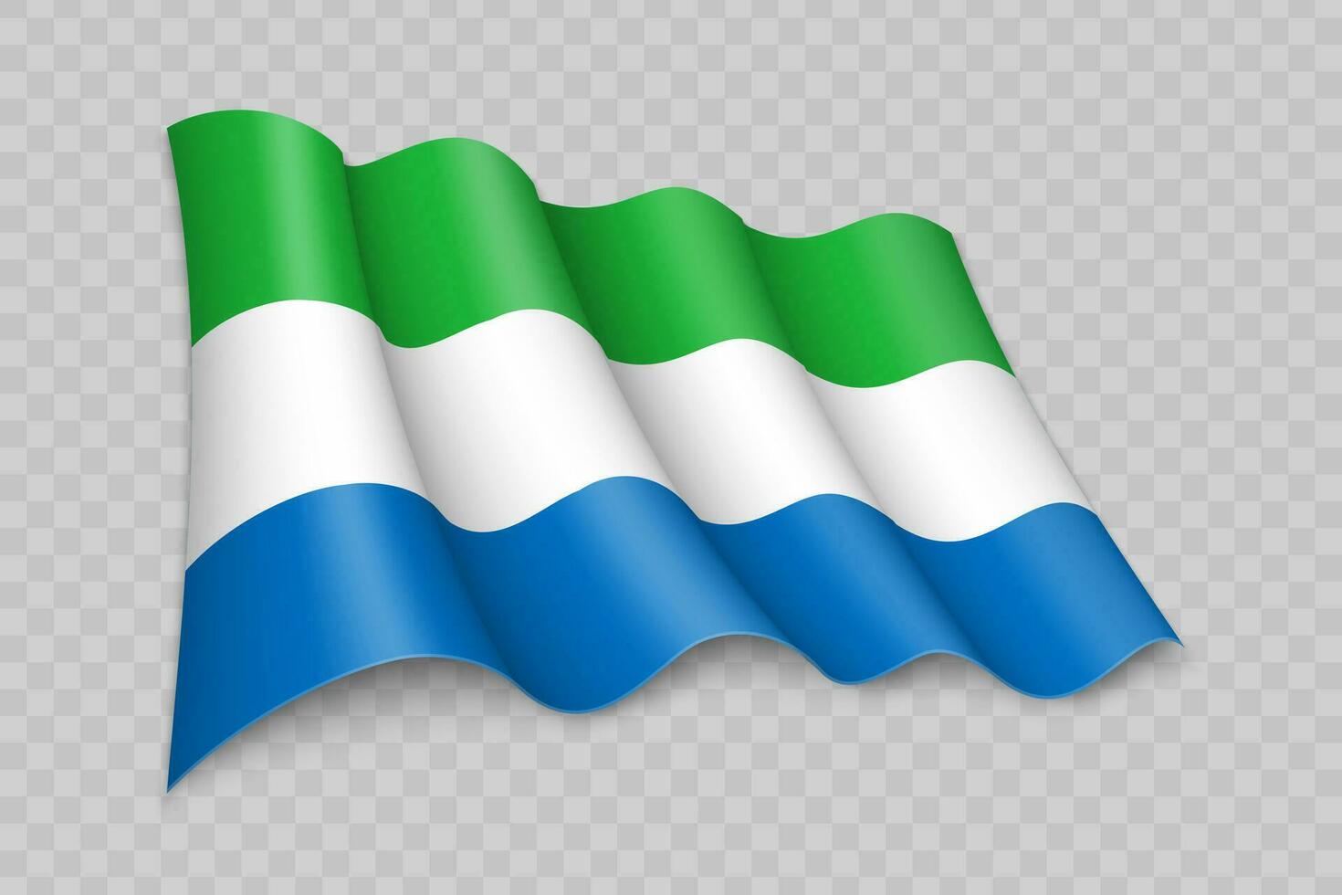 3d realistisch golvend vlag van Sierra Leone vector